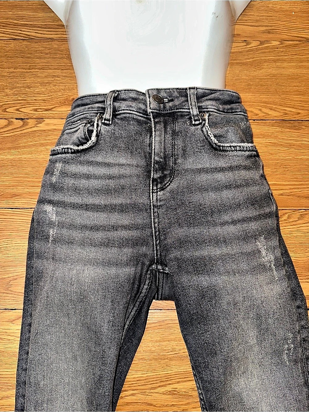 Zara Women's Skinny Jeans in Black & Gray Waist US 4 - Picture 7 of 13
